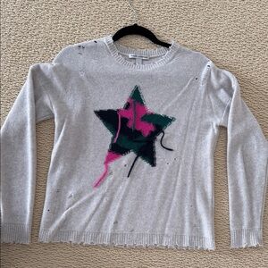 Autumn Cashmere Gray Sweater with Star Design